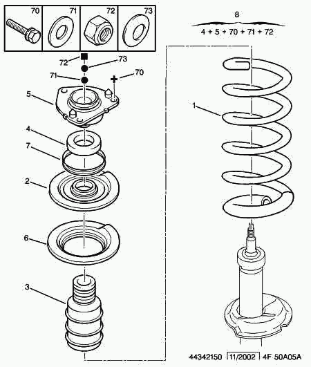 PEUGEOT 5035 47 - Rulment sarcina amortizor parts5.com