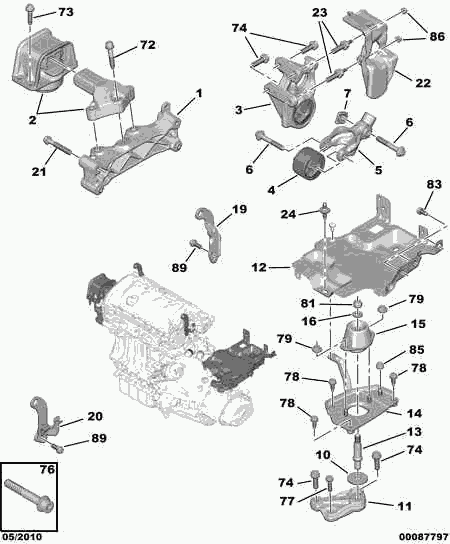 PEUGEOT 1844.C2 - Suport motor parts5.com