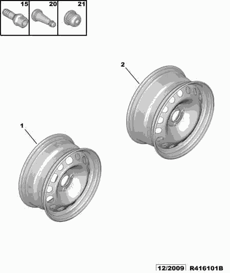 CITROËN 5405.72 - Surub roata parts5.com