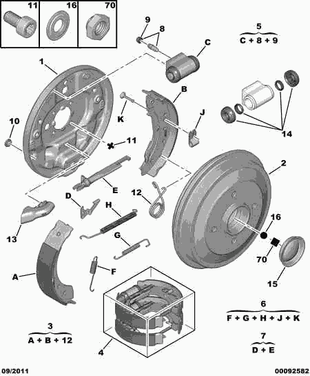 CITROËN 4241 L0 - Garnitura zavorne celjusti parts5.com