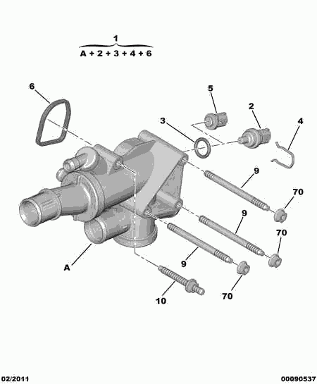 CITROËN 1336 Y9 - Termostat,lichid racire parts5.com