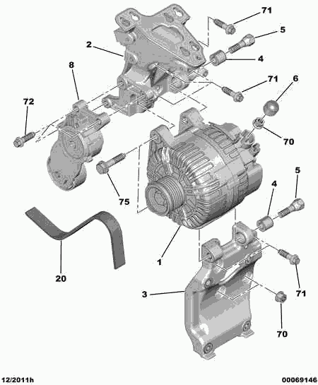 PEUGEOT (DF-PSA) 5751 G2 - Tensor de correa, correa poli V parts5.com