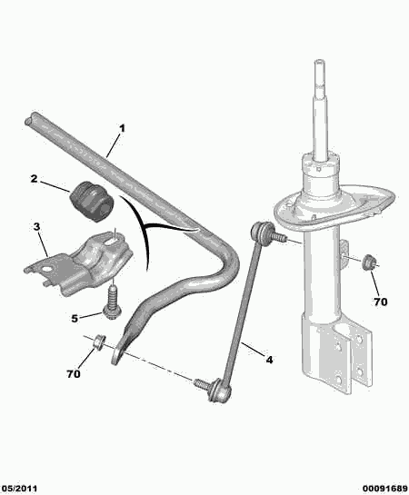 CITROËN 5087 57 - Tyč / vzpěra, stabilizátor parts5.com