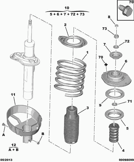 PEUGEOT 5031 81 - Rulment sarcina suport arc parts5.com