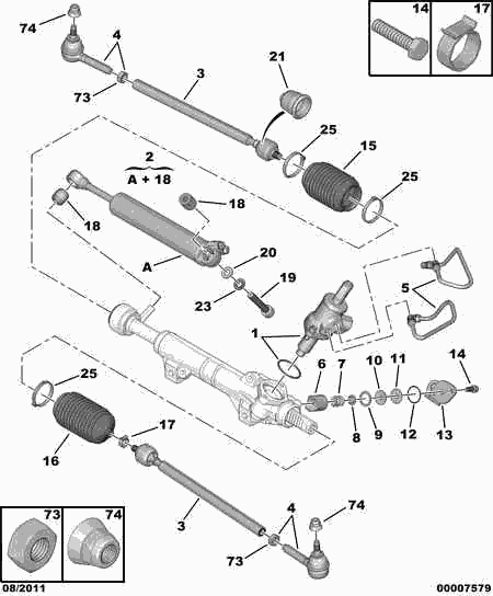 CITROËN 4066 43 - Kaitsekummikomplekt,rooliseade parts5.com