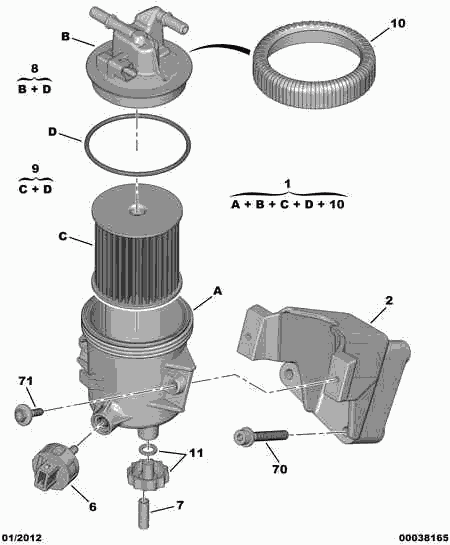 CITROËN/PEUGEOT 1901 62 - Filtro combustible parts5.com