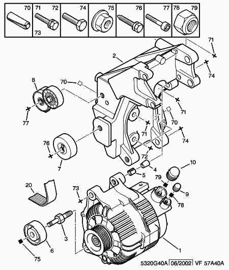 PEUGEOT 5751.96 - Deflection / Guide Pulley, v-ribbed belt parts5.com