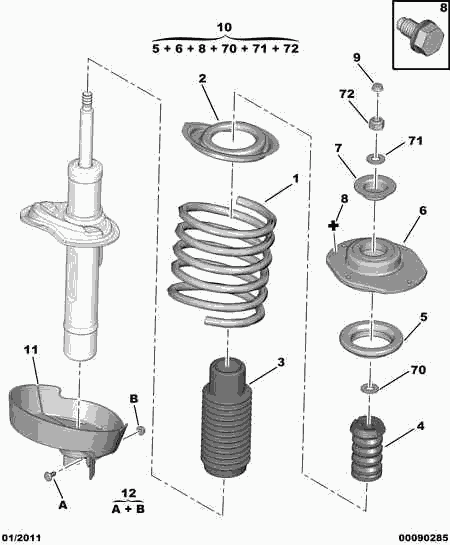 CITROËN 5031 73 - Опора стойки амортизатора, подушка parts5.com