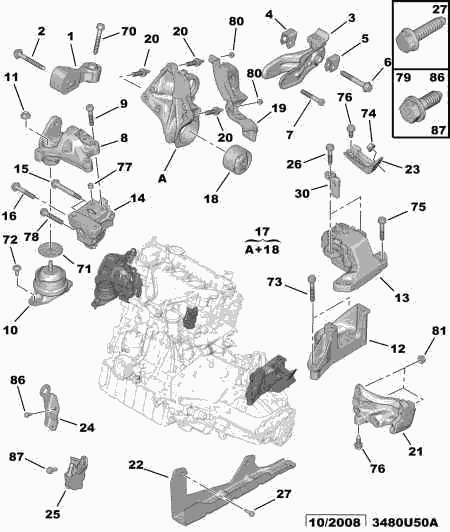 CITROËN 1807 X7 - Holder, engine mounting parts5.com