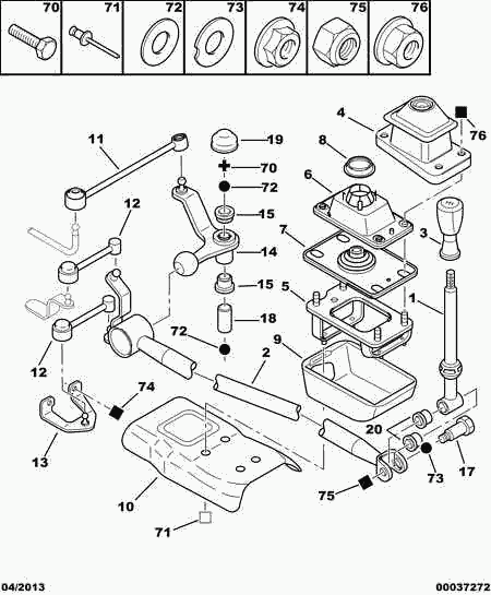 PEUGEOT 2454 F7 - Komplet za popravilo,prestavna rocica parts5.com