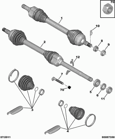 PEUGEOT 3293 E0 - Bellow, drive shaft parts5.com