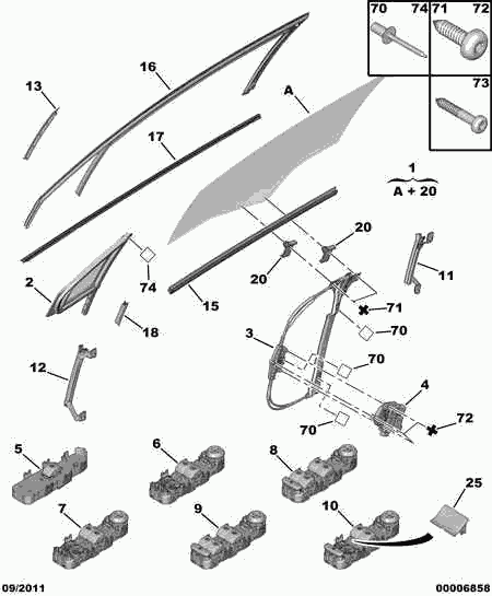 PEUGEOT 6554 HF - DRIVERS DOOR LOCK parts5.com