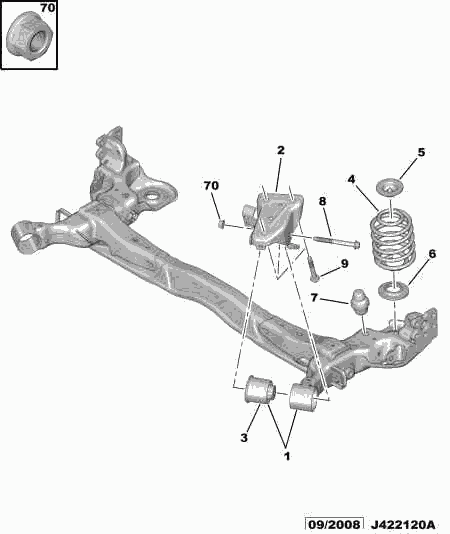 PEUGEOT 5131 H4 - Suspensión, Brazo oscilante parts5.com