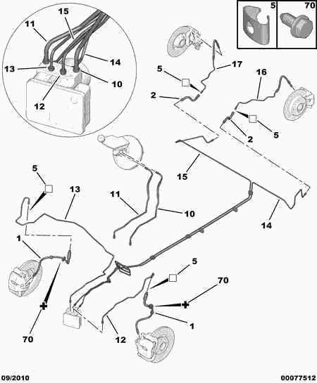 PEUGEOT 4806 K7 - Ελαστικός σωλήνας φρένων parts5.com