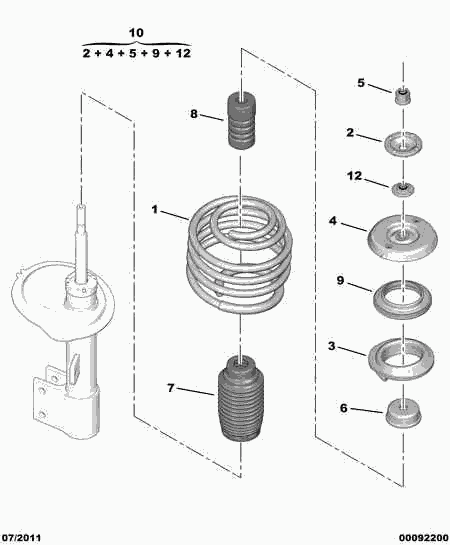 CITROËN 5038.G0 - Támcsapágy, gólyaláb parts5.com