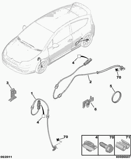 PEUGEOT 4545.C4 - Sensor, wheel speed parts5.com