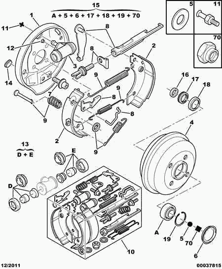 PEUGEOT 4241 J5 - Garnitura zavorne celjusti parts5.com