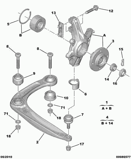 PEUGEOT 5132 A8 - Nut, Supporting / Ball Joint parts5.com