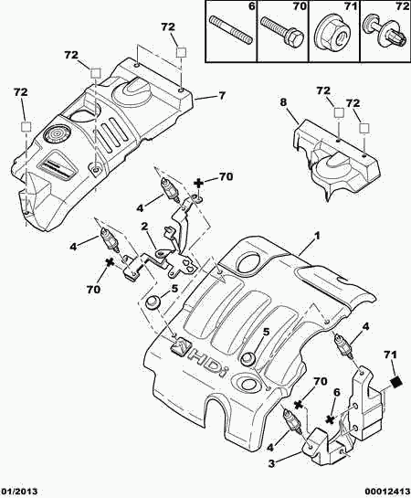 CITROËN/PEUGEOT 6991.X7 - Clips, acoperire decorativa si protectie parts5.com