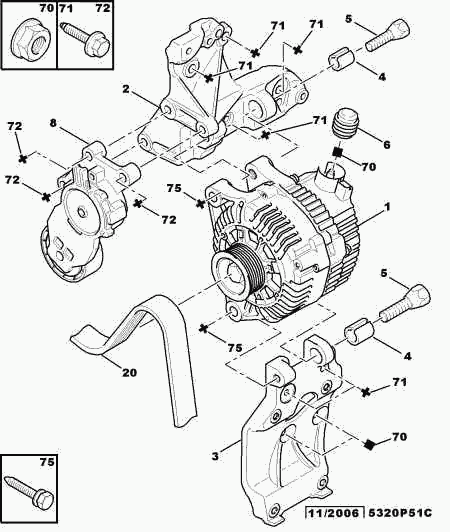 Alfa Romeo 5751 F9 - Belt Tensioner, v-ribbed belt parts5.com