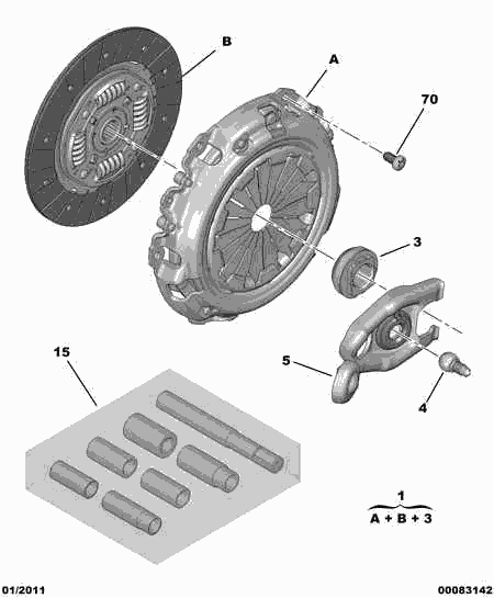 PEUGEOT 2053.01 - Kuplungkészlet parts5.com