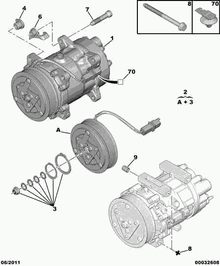 CITROËN 6453 CR - Kompresör, klima sistemi parts5.com