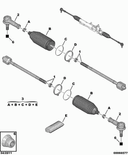 CITROËN 4066.70 - Kompletna manžetna, upravljanje parts5.com