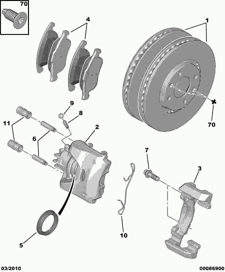 PEUGEOT 4448 92 - Set reparatie, etrier parts5.com