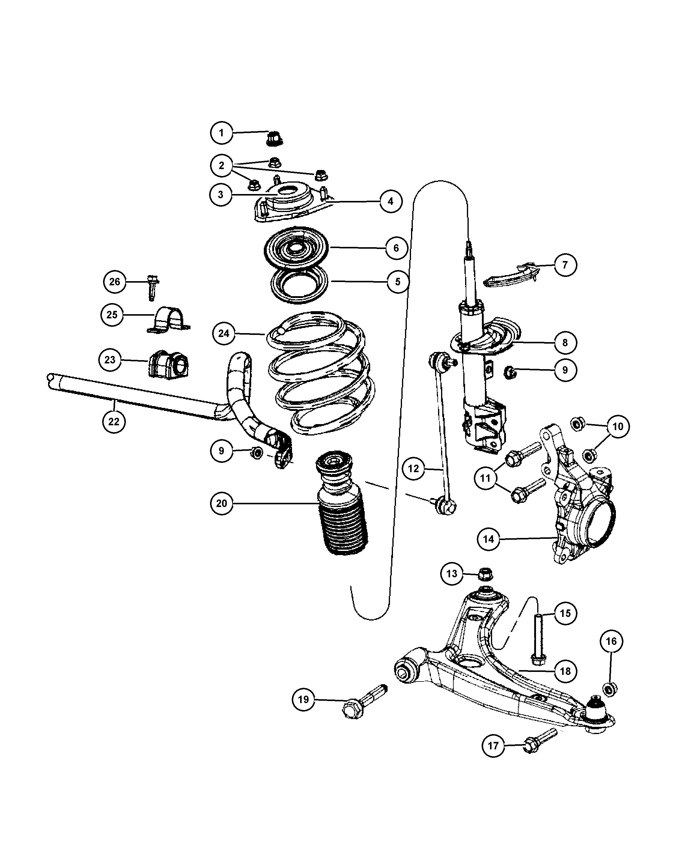 Jeep 5105 040AA - Brat, suspensie roata parts5.com