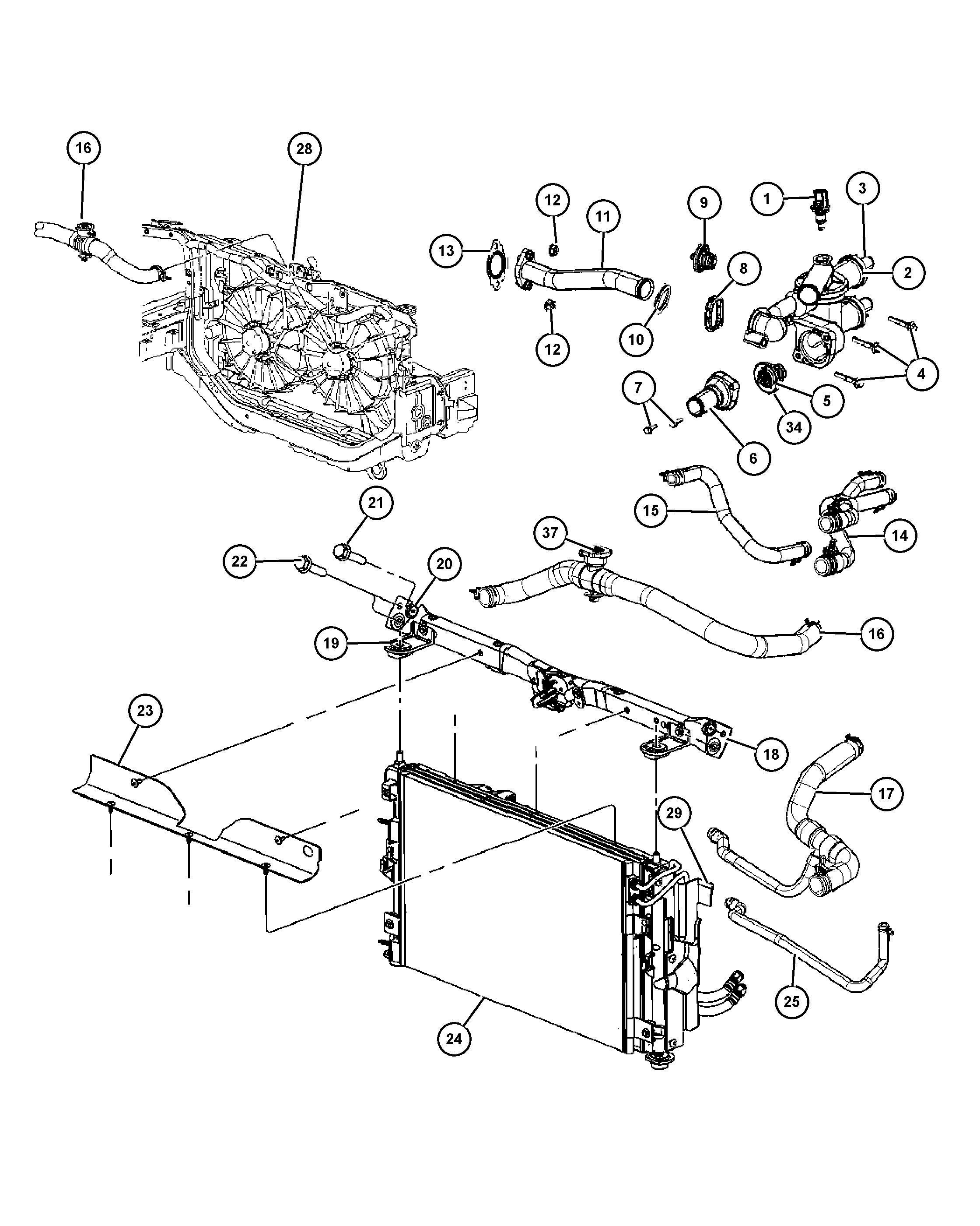 Jeep 68000 800AA - Θερμοστάτης, ψυκτικό υγρό parts5.com