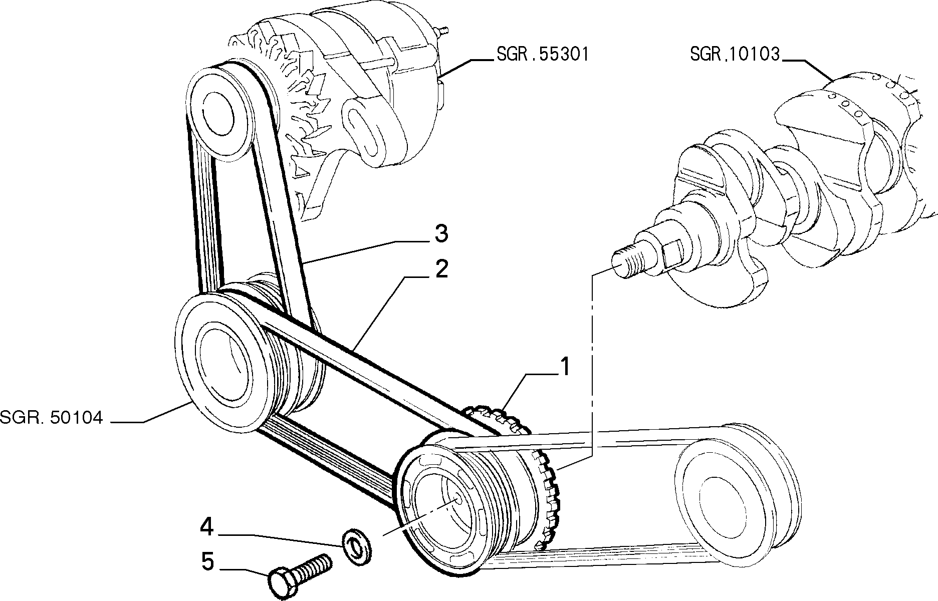 FIAT 46542303 - Curea transmisie cu caneluri parts5.com