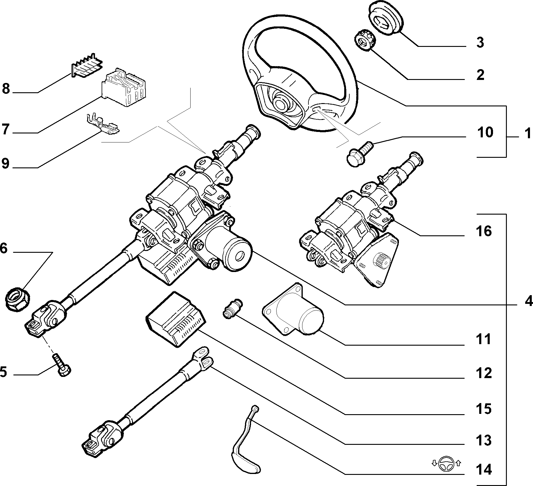 Lancia 46755203* - ELECTRIC POWER STEERING SHAFT parts5.com