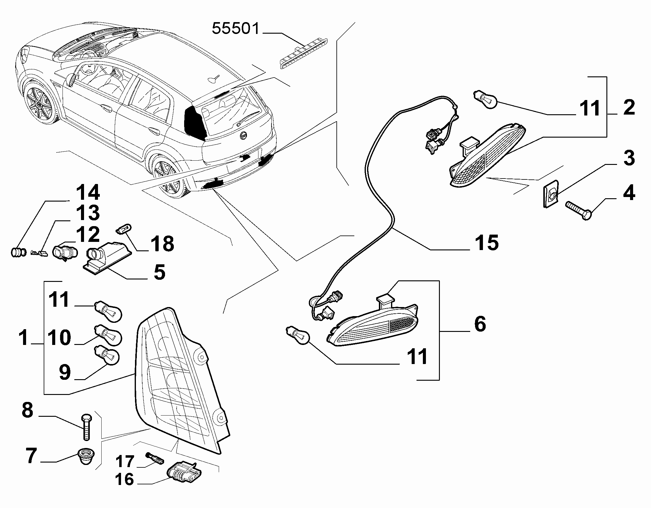 Abarth 14144690 - Hõõgpirn, tagatuli parts5.com