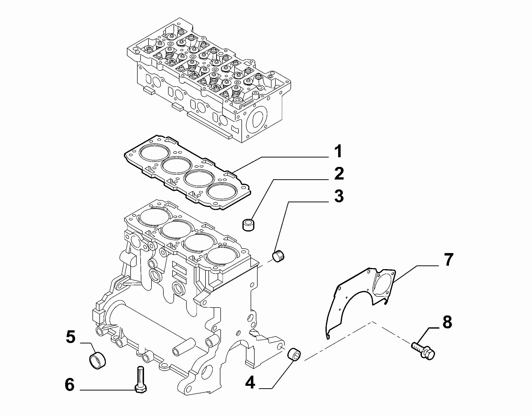 FIAT 55211409 - Гарнитура, цилиндрова глава parts5.com