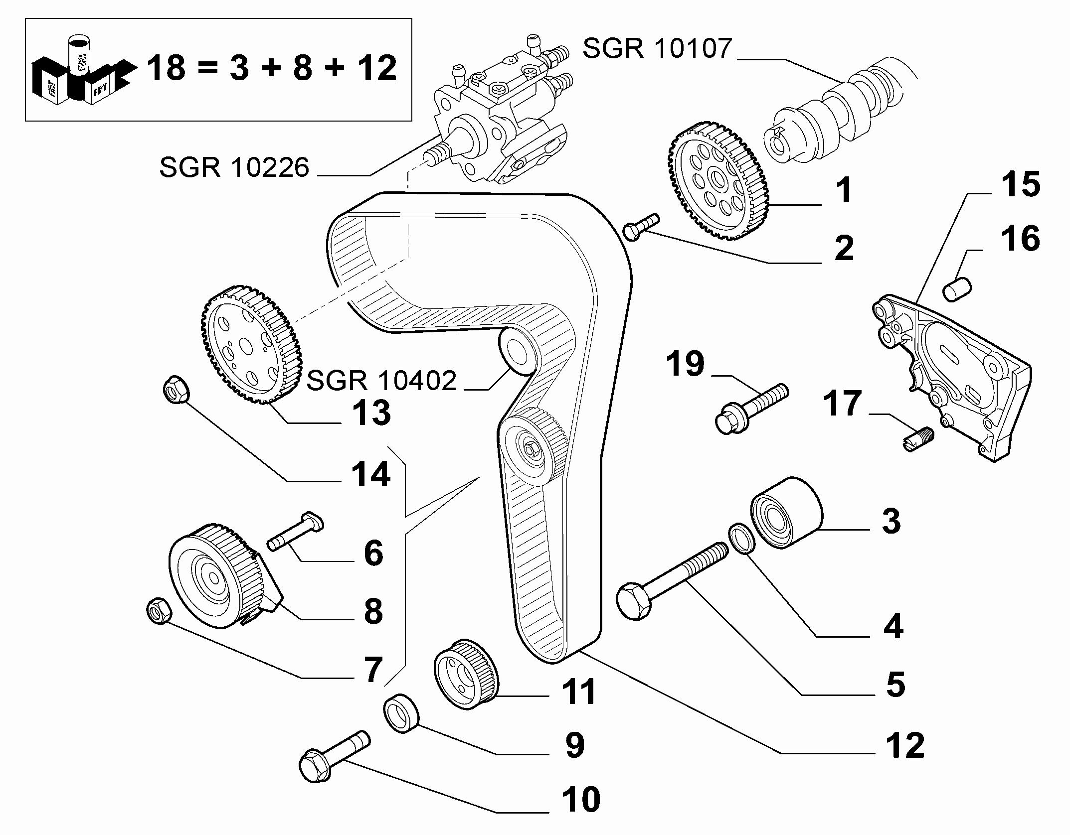 SAAB 55238027 - Обтяжна ролка, ангренаж parts5.com