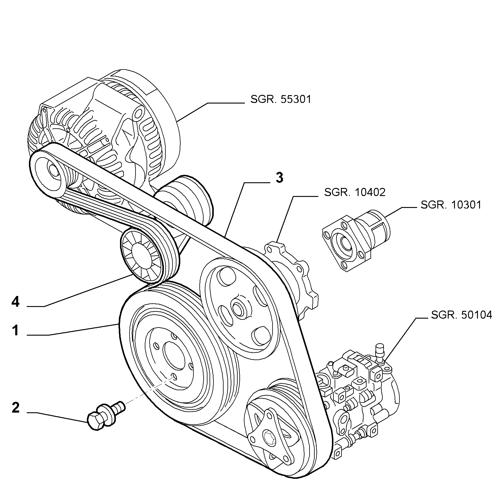 Chrysler 51821652 - Skretni / vodeći valjak, klinasti rebrasti remen parts5.com