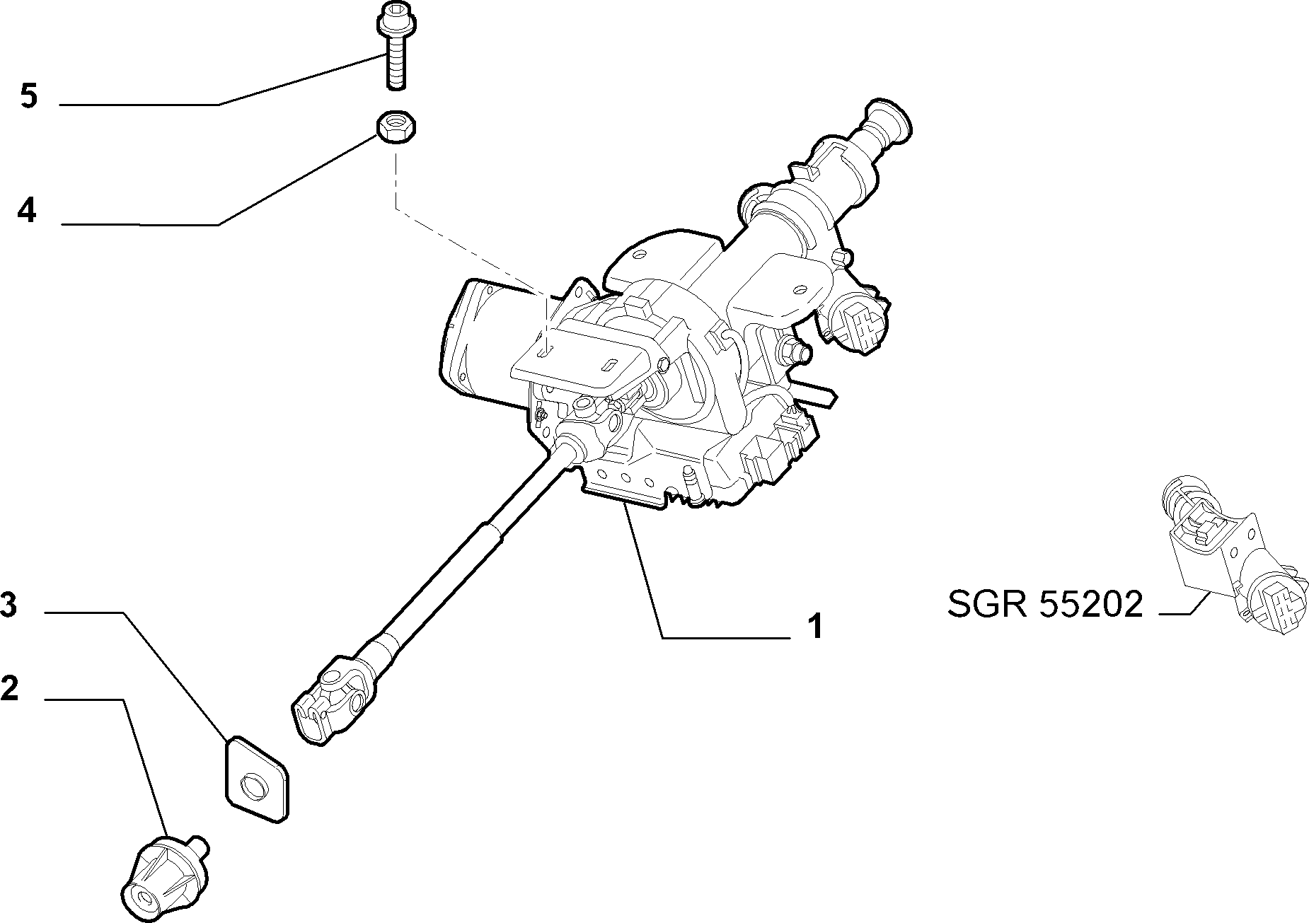 Lancia 51754448* - ELECTRIC POWER STEERING SHAFT parts5.com