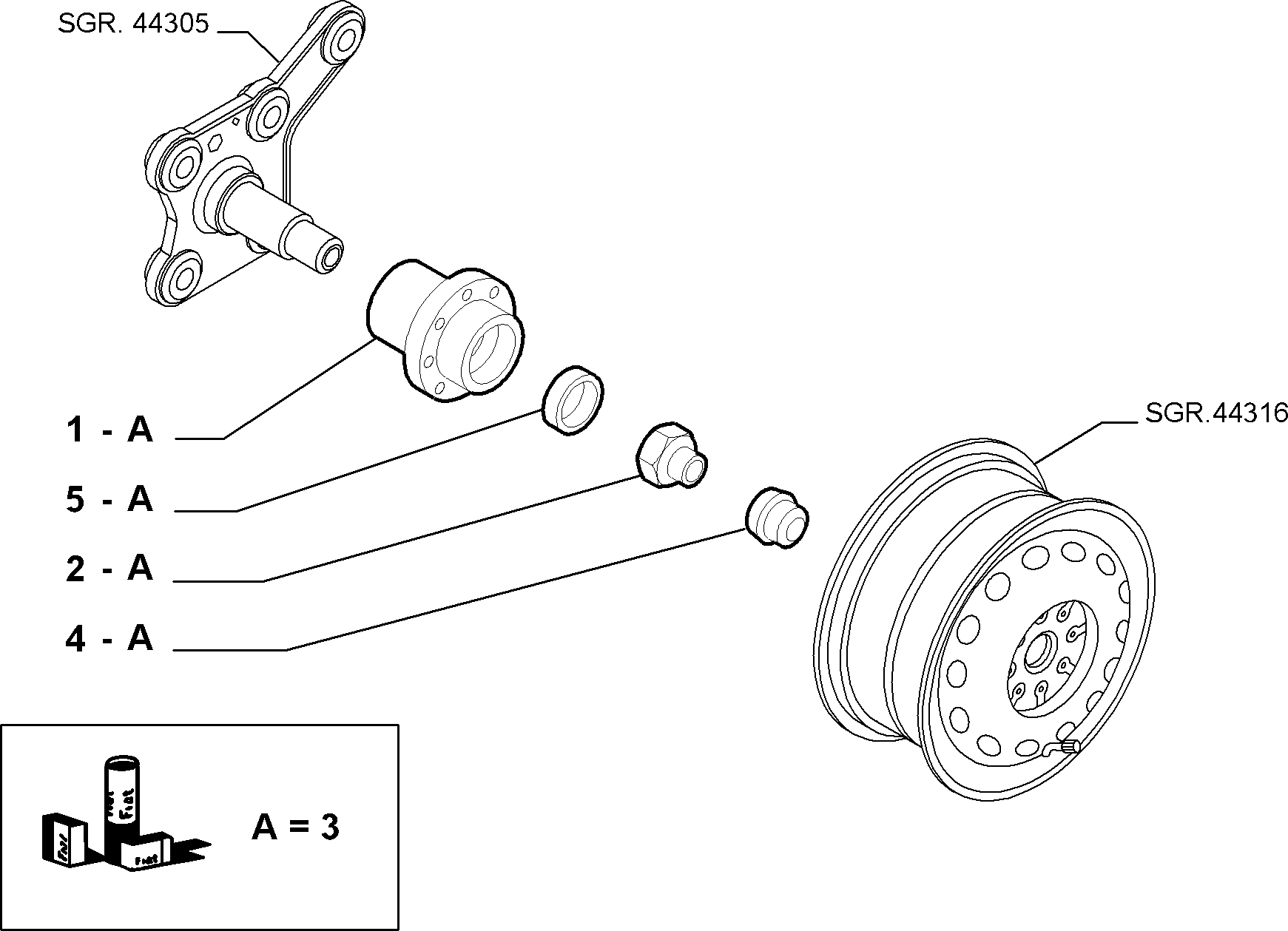 Lancia 51754193 - Set rulment roata parts5.com