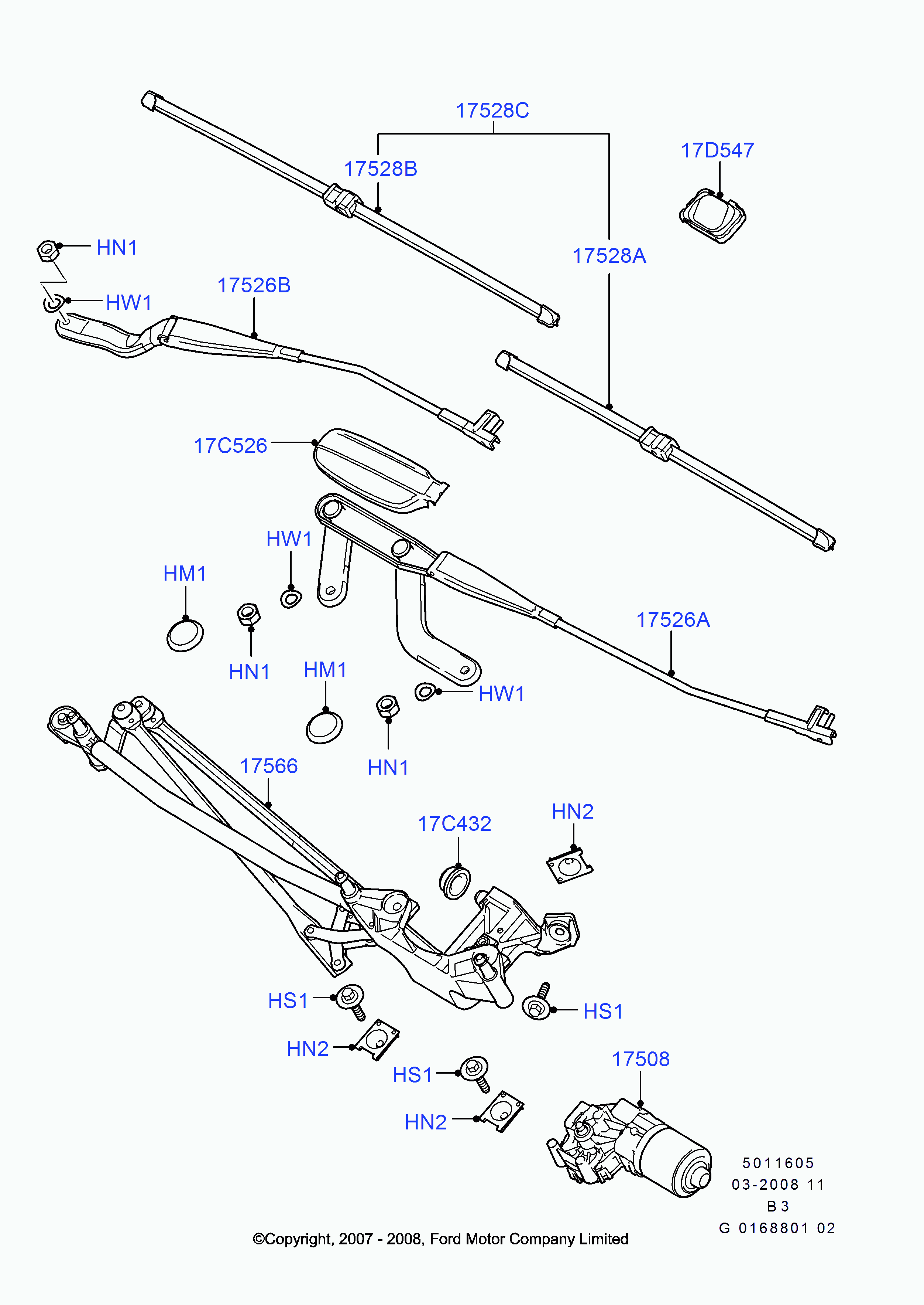 FORD 1537074 - Silecek süpürgesi parts5.com