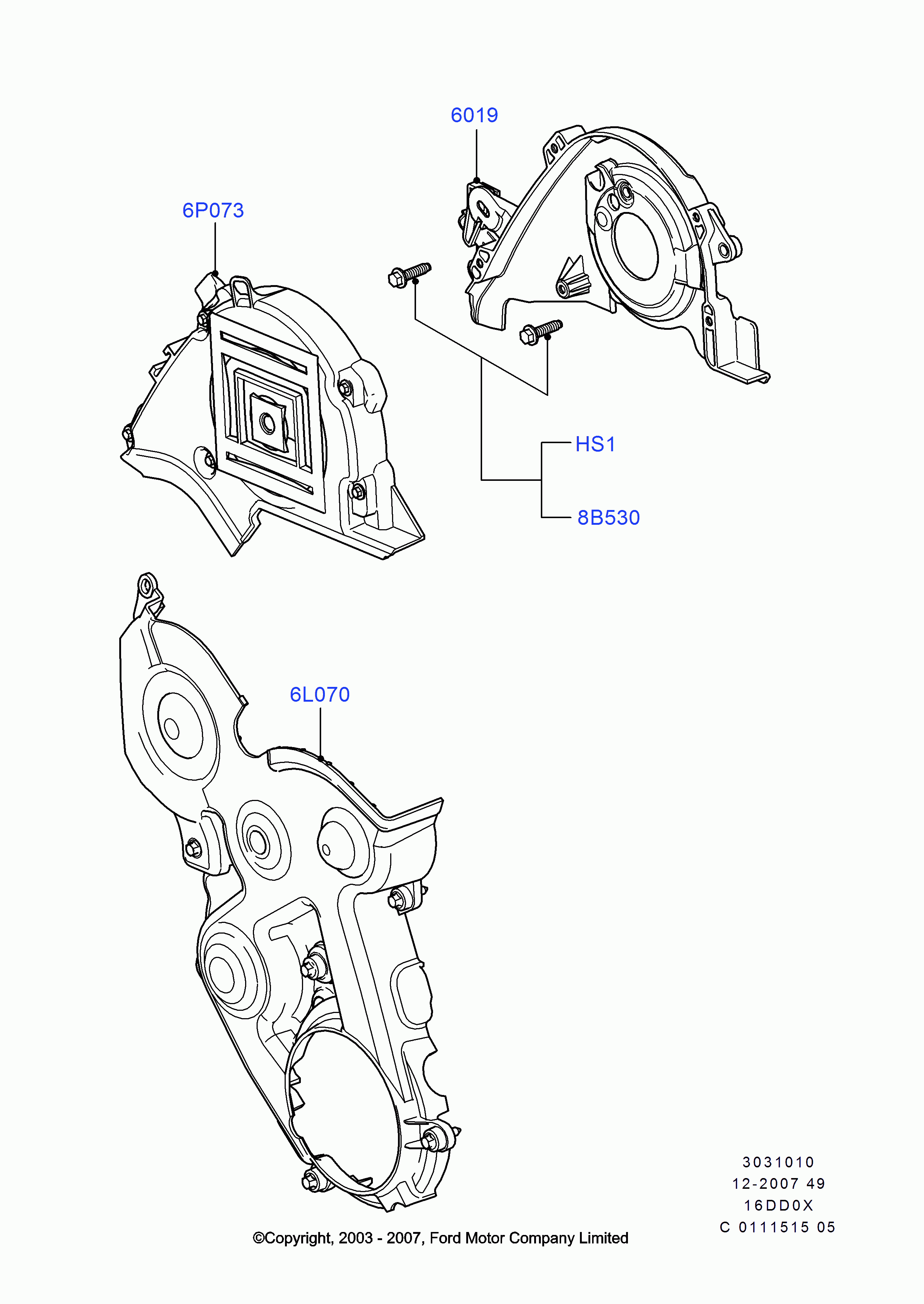 FORD 1487866 - Capac, curea dintata parts5.com