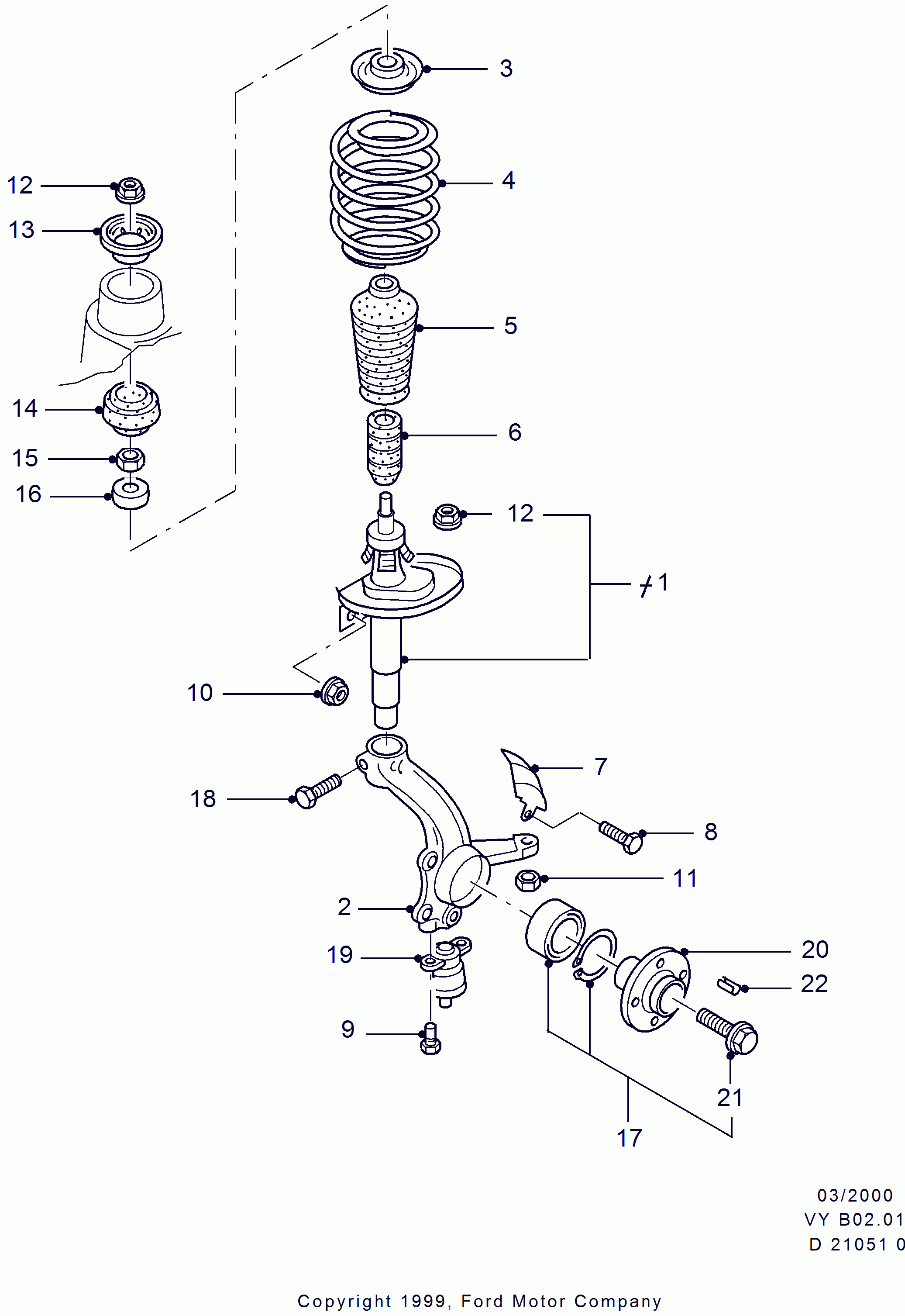 FORD 1102592 - Rolling Bearing, suspension strut support mounting parts5.com