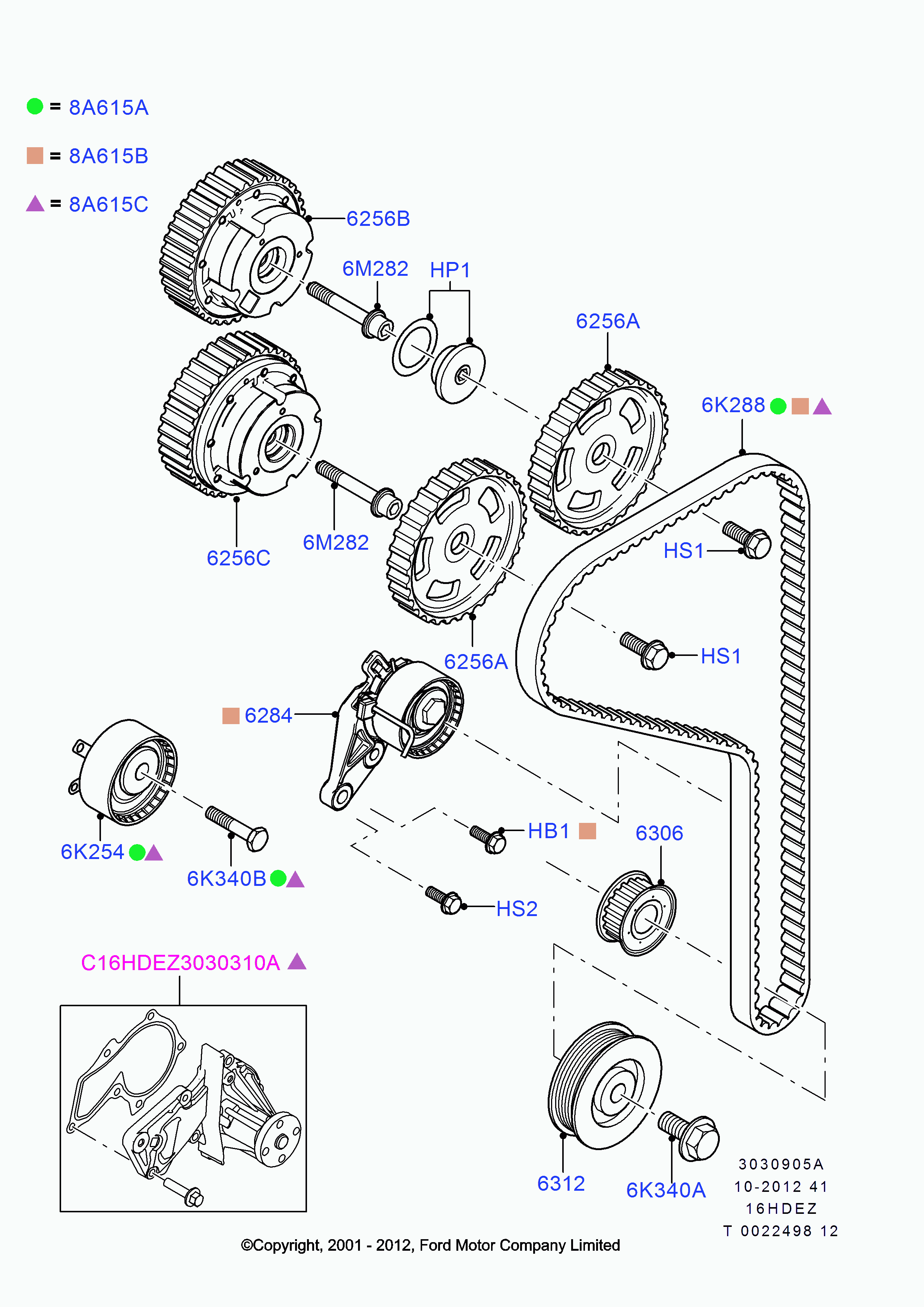 FORD 1406755 - Timing Belt Set parts5.com