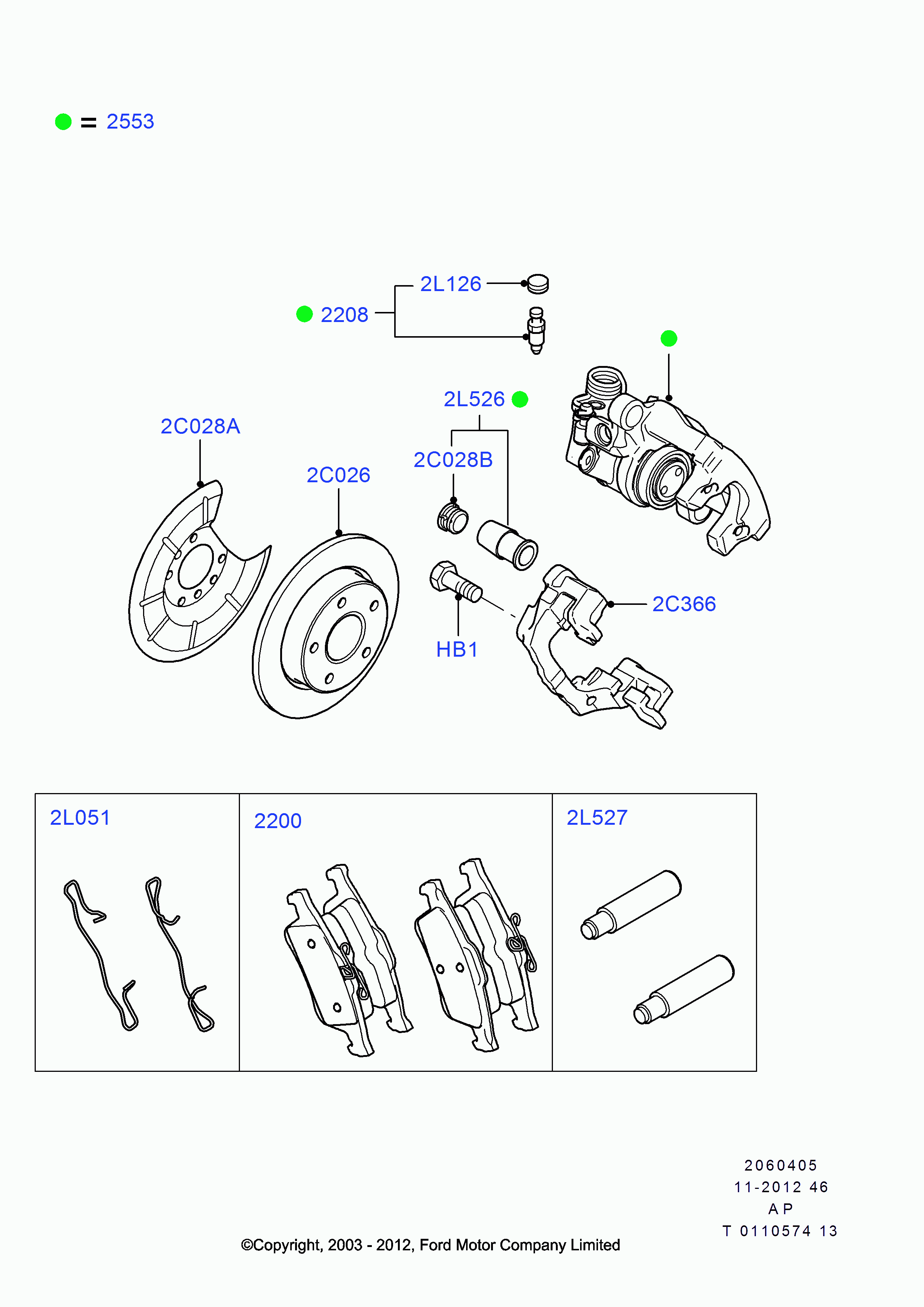 FORD 1360254 - Juego de pastillas de freno parts5.com