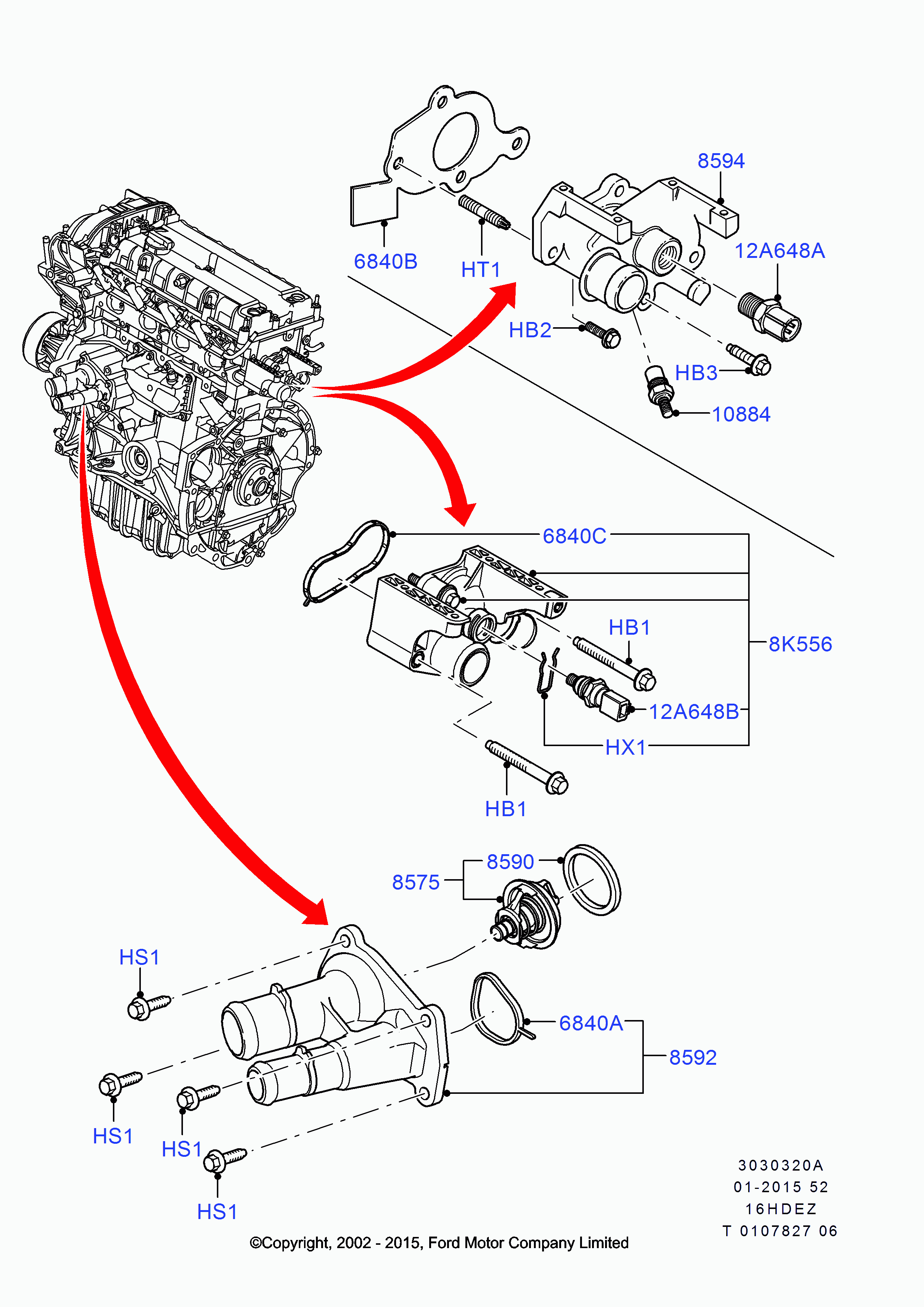 FORD 1221325 - Prirobnica hladilnega sredstva parts5.com