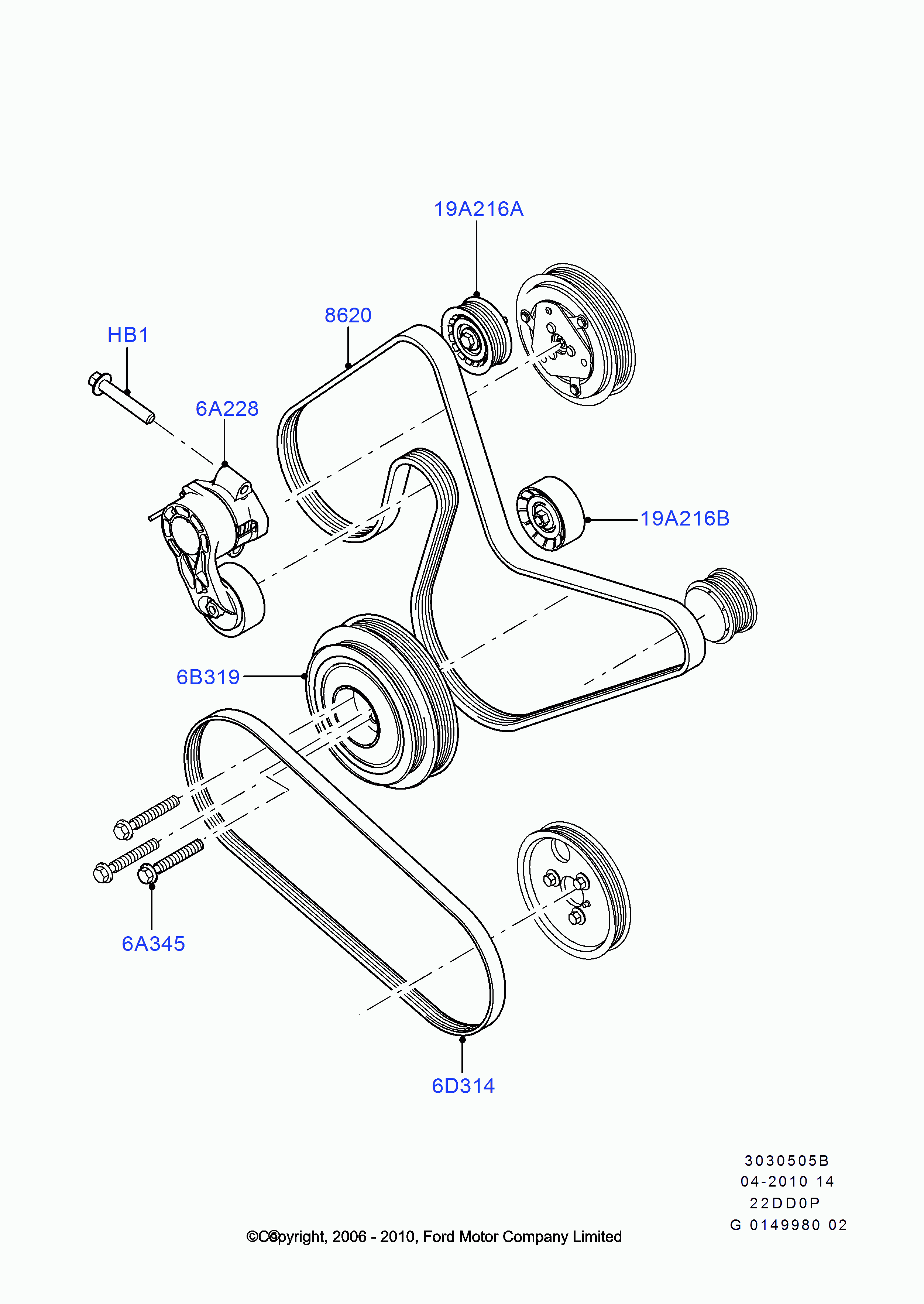 FORD 1723603 - Rebrasti jermen parts5.com