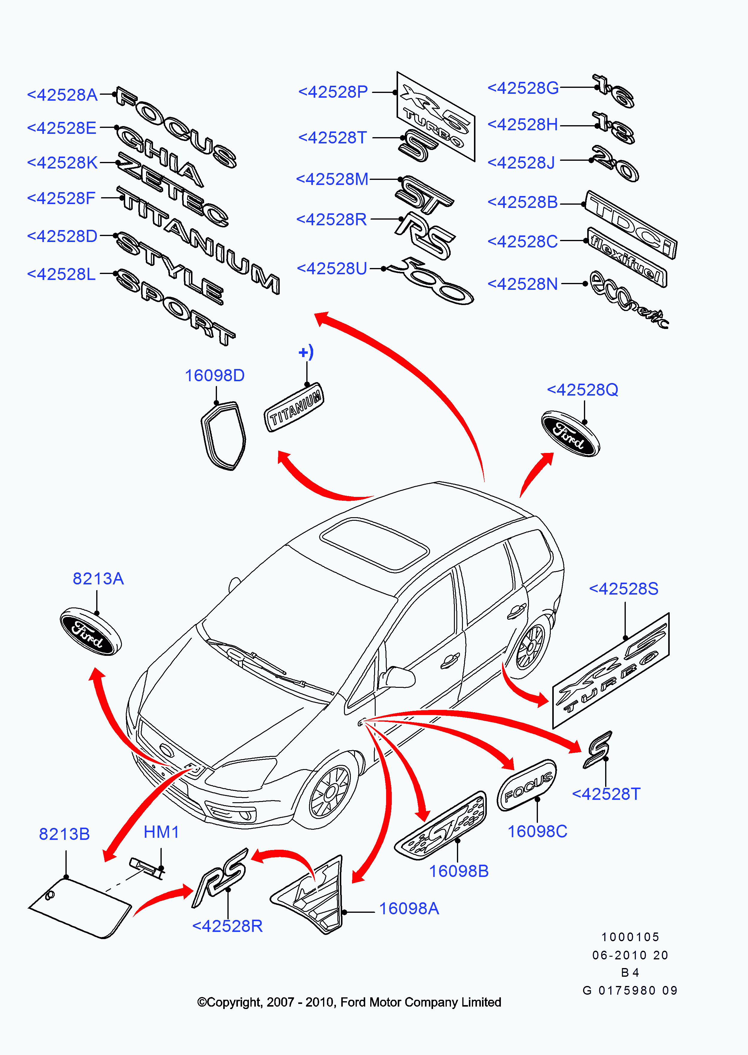 FORD 1 532 603 - Emblema haion parts5.com