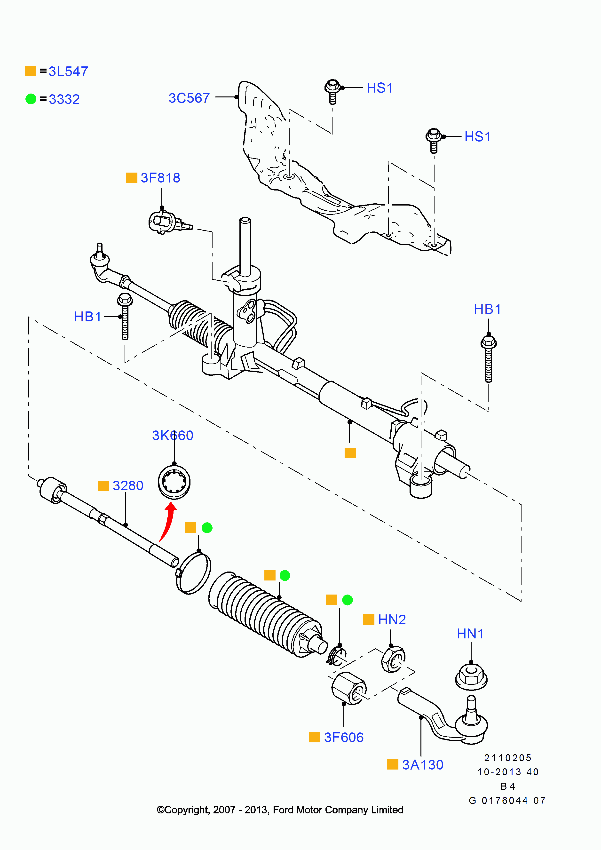 FORD 1377655 - Inner Tie Rod, Axle Joint parts5.com