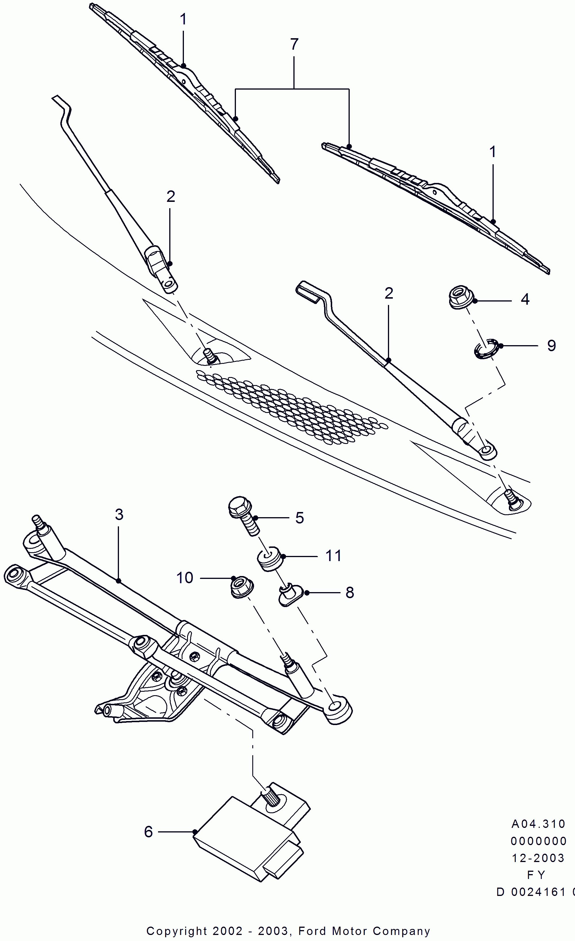 FORD 1850546 - Metlica brisača parts5.com