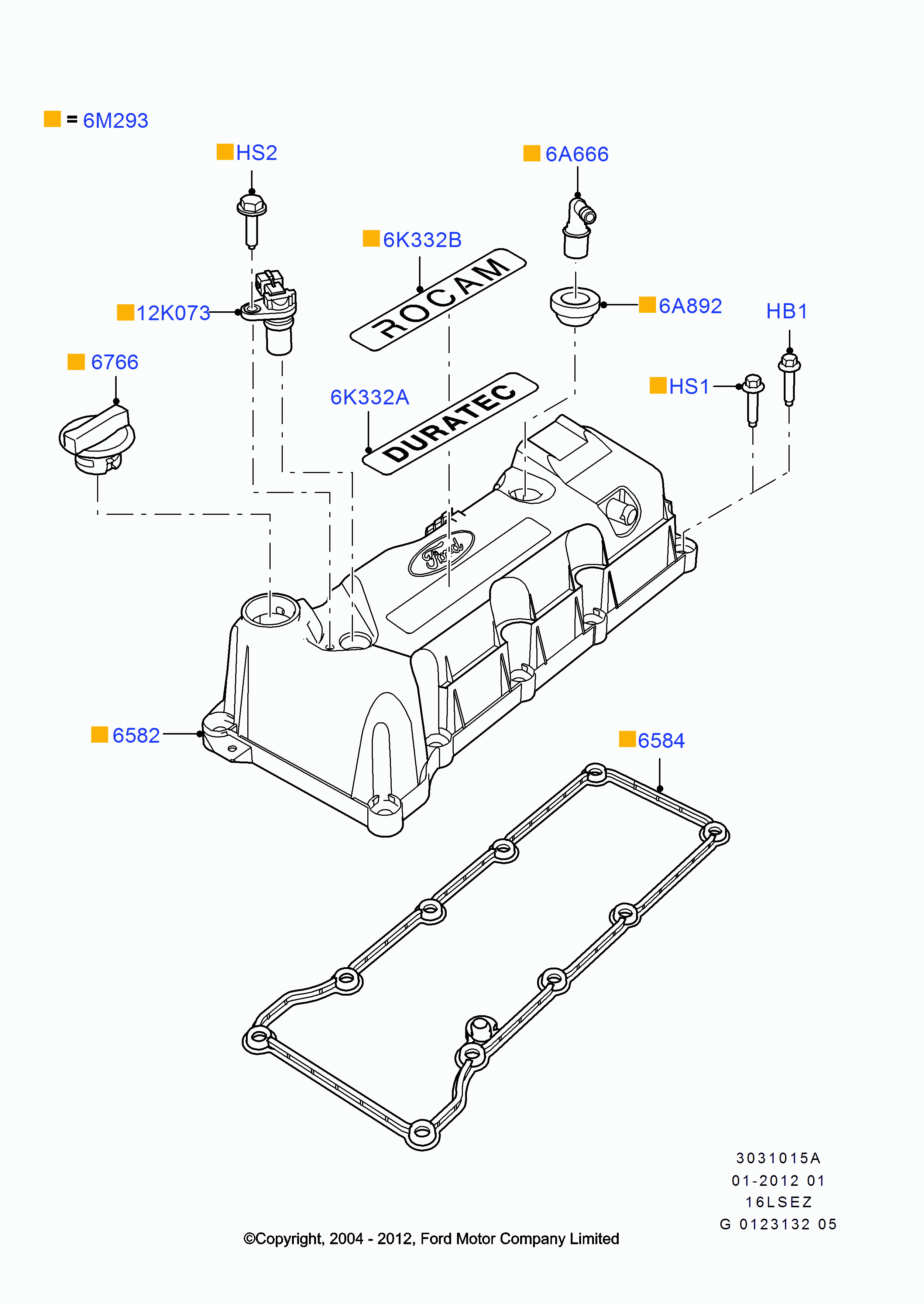 FORD 1 455 542 - Garnitura, capac supape parts5.com