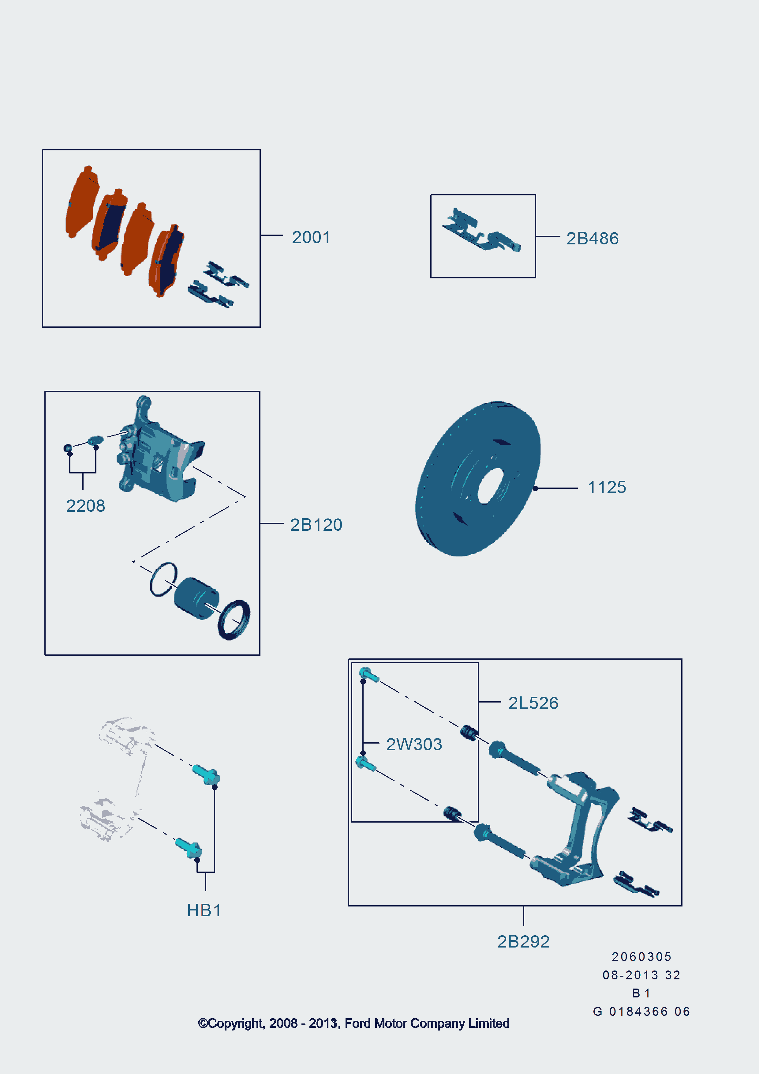 FORD ASIA / OCEANIA 1855307 - Kit - Caliper Brake Pad parts5.com